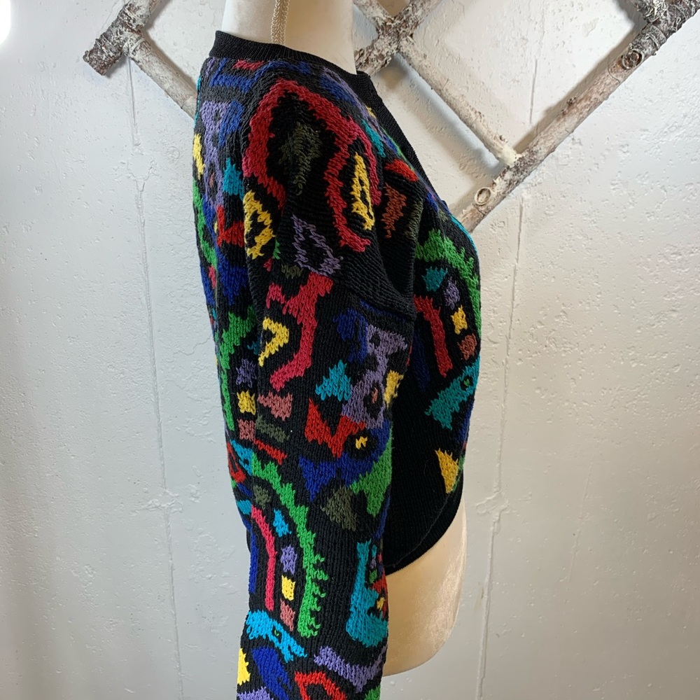 Peruvian Connection bold colors cardigan sweater - Picture 4 of 5